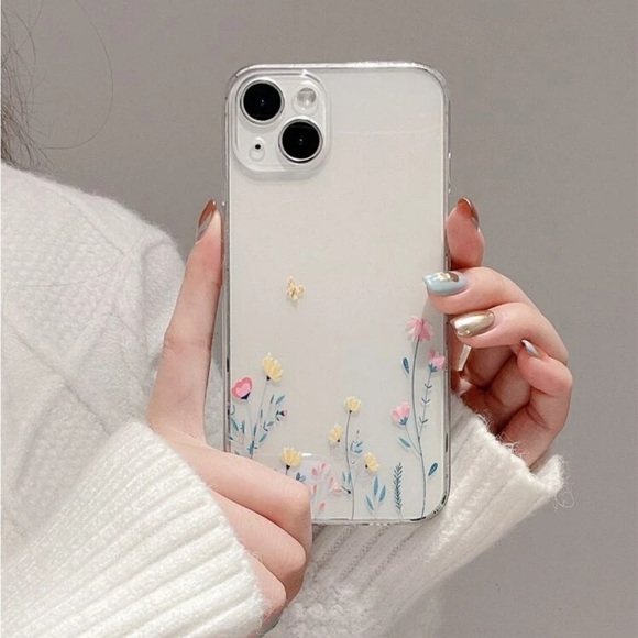 ⚠️Clearance iPhone 14/Pro/Pro Max Flower Print Phone Case - Picture 1 of 4